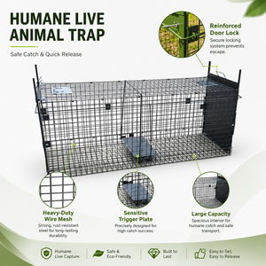 Piège à animaux pliable en métal JingLong modèle 2014, écologique, pour le contrôle des renards, <span class=keywords><strong>capture</strong></span> humaine des animaux sauvages, structure solide, facile à utiliser - Product Image 5