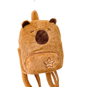 Mochila <span class=keywords><strong>de</strong></span> Peluche <span class=keywords><strong>de</strong></span> Capibara Adorable, Bolsa <span class=keywords><strong>de</strong></span> Peluche <span class=keywords><strong>de</strong></span> Animales Peludos, Mochila Escolar <span class=keywords><strong>de</strong></span> Gran Capacidad para Niña - Product Image 1