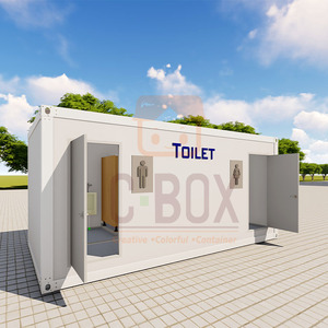 Cbox Toilettes mobiles préfabriquées en conteneur, portables, autoportantes, pour stockage public, nettoyables, unisexe, en EPS, pour extérieur - Product Image 1