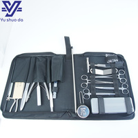 Kit avancé d'instruments post-mortem en acier inoxydable pour la pathologie médicale, l'autopsie et la dissection, comprenant un couteau cérébral, des ciseaux à côtes et un couteau à bois.