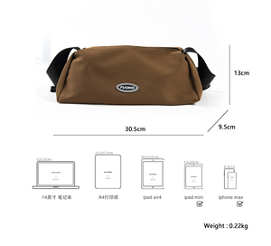 Bandolera de moda personalizada de fábrica, bandolera de nailon suave en forma de almohada, cuerpo cruzado con cierre de cremallera - Product Image 6