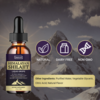 Shilajit Pur, Résine de l'Himalaya en Gouttes, Riche en Plus de 85 Oligo-éléments, Shilajit pour Hommes et Femmes
