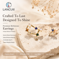 Boucles d'oreilles clous Star Line, design deux pièces, serties de zircons ronds, en laiton doré, bijoux du zodiaque, boucles d'oreilles clous du zodiaque