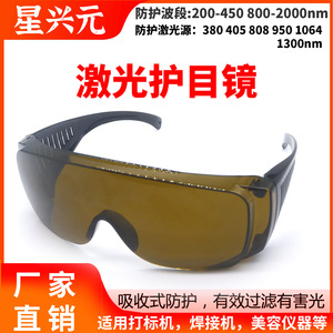 Lunettes de sécurité laser, monture noire, verres de 2 mm, transmission lumineuse de 70 %, protection contre les rayonnements lumineux, fabriquées à Shenzhen - Product Image 5