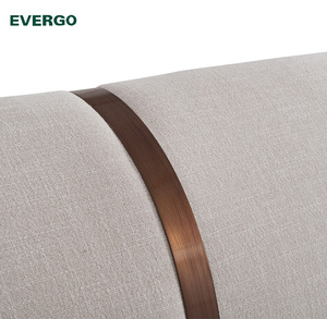 EVERGO Moderno <span class=keywords><strong>Letto</strong></span> Rotondo in Metallo con Rivestimento in Tessuto, Stile Nuvola Fluttuante, Disponibile in Misure King Size, Matrimoniale e Queen Size, con Struttura in Legno - Product Image 3