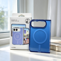 Nouveauté Coque de téléphone portable magnétique en acrylique coloré pour Iphone Duo 180 °   Housse intégrée pliable avec boîte d'emballage