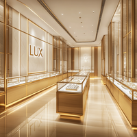 LUX Présentoir de comptoir de bijouterie moderne de luxe Design d'intérieur de bijouterie Led vitrine de bijoux pour magasin de détail