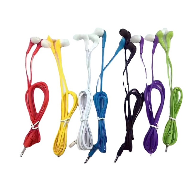 Disposable In-ear Monitor Headphones Eco-Friendly Plastic Silk Screen Printed Color Earbud for Airline