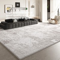 Tapis gris minimaliste italien, luxe léger, imperméable, résistant aux taches, facile à nettoyer, pour salon, chambre, canapé