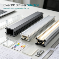 Profilé LED linéaire en aluminium extrudé 6063 de qualité supérieure, complet avec diffuseur PC transparent pour bandes lumineuses