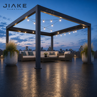 Jiake 6063-T5 Aluminium-Pergola mit Einziehbarem Lamellendach für Penthouse Villa Terrasse Garten Pavillon Außenbereich