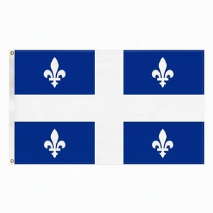 Bandera de <span class=keywords><strong>Quebec</strong></span> de 3x5 pies al por mayor, bandera provincial de Canadá Fleurdelise, poliéster 100D, ojales dobles, bandera personalizada para exteriores - Product Image 1