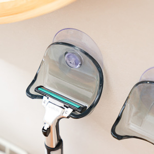 Bathroom Razor Suction Cup Holder Light Blue Gray Durable No Drill Install Shaver Storage Rack - Product Image 3
