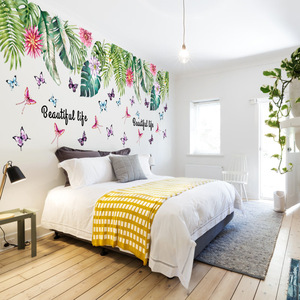 SK2025AB Green Plant <b>Wall</b> Sticker PVC Waterproof Removable Modern Home <b>Decoration</b> Irregular Shape - Product Image 4