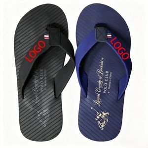 Custom Logo Men's Rugged <b>Flip</b> <b>Flops</b> Factory Wholesale Outdoor Beach Sandals Geometric Print Non-slip Slipper OEM/ODM - Product Image 1