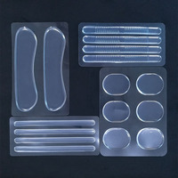 Autocollant de pied Anti-abrasion en Silicone Transparent autocollant de barre sans talon pour Massage Anti-douleur ensemble de pédicure en PU demi-taille