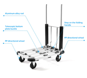 Thanh Đảo chuyển đổi trolly tay xe tải máy kéo cửa có thể điều chỉnh Trailer trên bánh xe hàng hóa làm việc Dolly giỏ hàng xe đẩy - Product Image 4