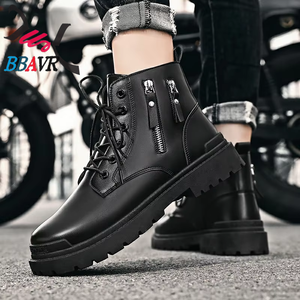 Botas de Hombre Retro Casuales con Parte Superior de PU, Suela de Goma Antideslizante, Cierre con Banda Elástica, Botines para Invierno, Otoño y Primavera - Product Image 5