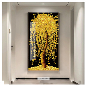 Pannello Decorativo con Stampa a Getto d'Inchiostro su Cornice in Alluminio, <span class=keywords><strong>Albero</strong></span> <span class=keywords><strong>della</strong></span> <span class=keywords><strong>Vita</strong></span> in Porcellana Cristallina con Foglia d'Oro, Arte da Parete per Soggiorno - Product Image 5
