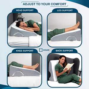 Almohada de cuña de espuma viscoelástica para dormir, <span class=keywords><strong>reflujo</strong></span> ácido y soporte posquirúrgico, almohada triangular multiusos para espalda/cabeza/rodilla - Product Image 3