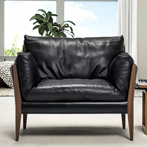 Gỗ rắn một chỗ ngồi chesterfield sofa da chính hãng tựa lưng <span class=keywords><strong>Sofia</strong></span> cà phê cửa hàng thiết kế đồ nội thất cho khách sạn căn hộ miếng bọt biển - Product Image 3