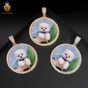 <span class=keywords><strong>Pendentif</strong></span> personnalisé avec <span class=keywords><strong>gravure</strong></span> <span class=keywords><strong>photo</strong></span>, bijou souvenir <span class=keywords><strong>pour</strong></span> <span class=keywords><strong>homme</strong></span>, moissanite VVS, argent sterling 925, certificat GRA - Product Image 1