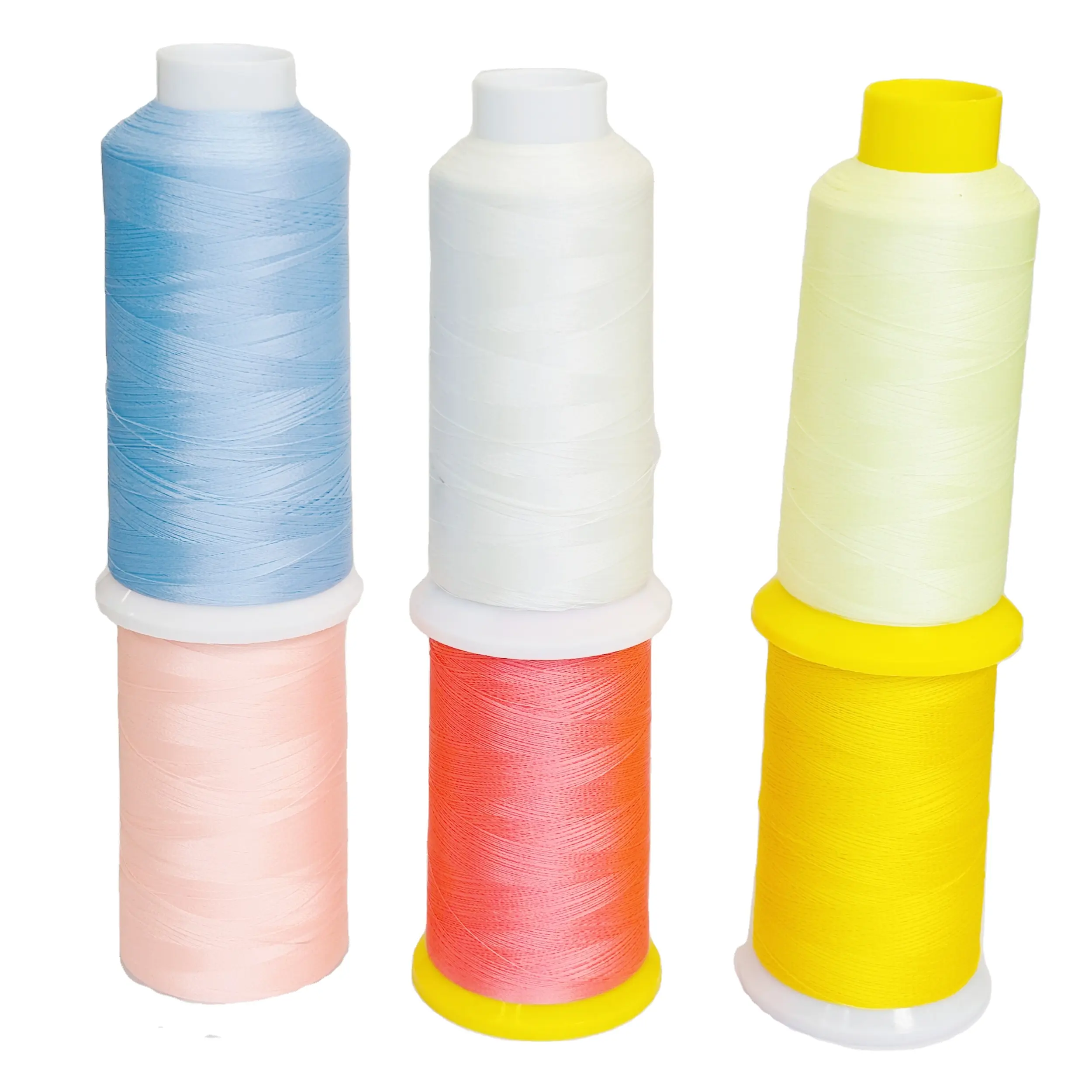 Vente en gros de fil à coudre en polyester 402 fil à coudre teint de couleur unie avec 100 couleurs pour vêtement 3000Y 5000Y 8000Y