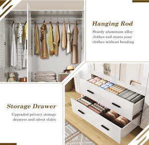 <span class=keywords><strong>Armadio</strong></span> a <span class=keywords><strong>Quattro</strong></span> <span class=keywords><strong>Ante</strong></span> <span class=keywords><strong>con</strong></span> 2 Cassetti e 2 Specchi - Product Image 5