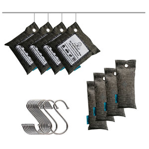 8 Pack Portable Hanging Home deodorizer Bamboo Charcoal Moso Natural Fresh Air Purifying Bags