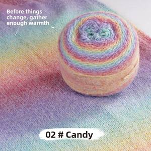 Hilo de Algodón Mezclado en Rollo Grande, Degradado Arcoíris, para Tejer a Mano, Ganchillo, Mantas, Bufandas y Proyectos de Crochet - Product Image 6
