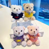 Porte-clés personnalisé en peluche Ourson mignon, pendentif de sac pour couples, jouet en peluche doux, vente en gros