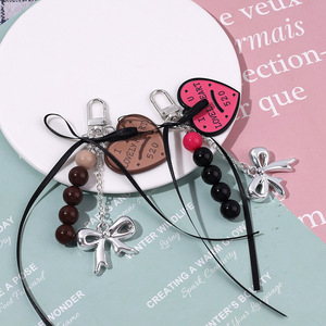 <b>Sweet</b> Cool Style <b>Heart</b> Star Bow Ribbon Bead Decoration Bag Pendant Personalized Keychain Accessory - Product Image 2