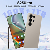 Smartphone S25 Ultra 5G débloqué, écran 7'', 16 Go + 1 To, Deca Core, HD Gaming, 108 MP, Double SIM, Android Global