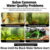 Charbon actif granulaire en coque de noix de coco pour purificateur d'eau d'aquarium, élimine les odeurs de poisson et l'eau jaune, certifié ISO 9001, 99,99%