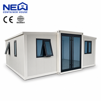 Maison conteneur extensible à double aile de 20 pieds pour camp de travail, hébergement préfabriqué modulaire, dortoir durable, installation rapide, faible entretien