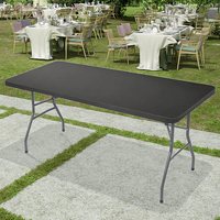 Table à manger rectangulaire en plastique American Popular Easy Folding pour la cuisine BBQ Camping & Banquets extérieurs pour les pique-niques