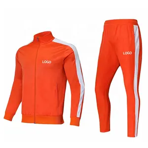 Custom Logo Training Running Sports Gym 100 Polyester Sweatsuit Zipper Plain Blank Jogging Sportswear Tracksuit