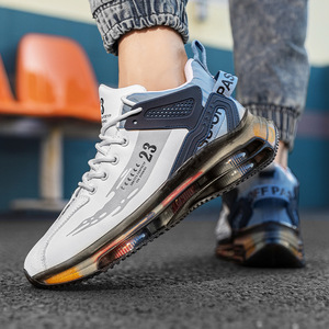 Zapatillas deportivas casuales de caña alta para hombre con cordones, parte superior de malla, ligeras, que aumentan la altura, flexibles, tendencia de moda otoñal Evergreen - Product Image 1