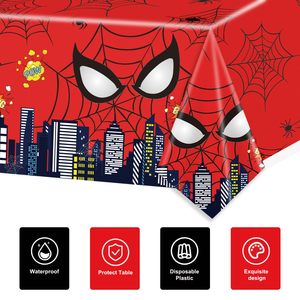 Mantel de fiesta de cumpleaños de araña, cubierta de mesa de papel de película americana desechable de plástico grande Hero para fiesta temática de niños - Product Image 3