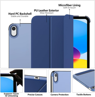 Étui de protection pour tablette iPad Air 3 2019 (10,5 pouces) Étui intelligent à trois volets avec coque avant en PU souple et coque arrière en PC rigide Antichoc