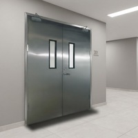 Porte coupe-feu interne stable en acier inoxydable, résistante au feu, avec vitre de vision pour les projets de construction et immobiliers