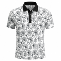 Kaos Polo Golf Pria Motif Hewan Anti-Bakteri, Bernapas, Elastis, Cepat Kering, Lengan Pendek, Bahan Spandex/Poliester