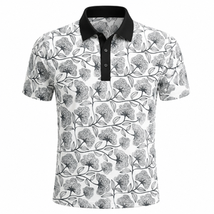 Polo de golf pour homme personnalisé à imprimé animal, anti-bactérien, respirant, extensible, séchage rapide, manches courtes, spandex/polyester - Product Image 5