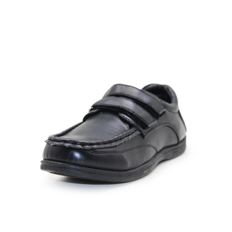 Оптовая продажа, индивидуальная повседневная детская униформа, черная кожаная детская школьная обувь для мальчиков и девочек