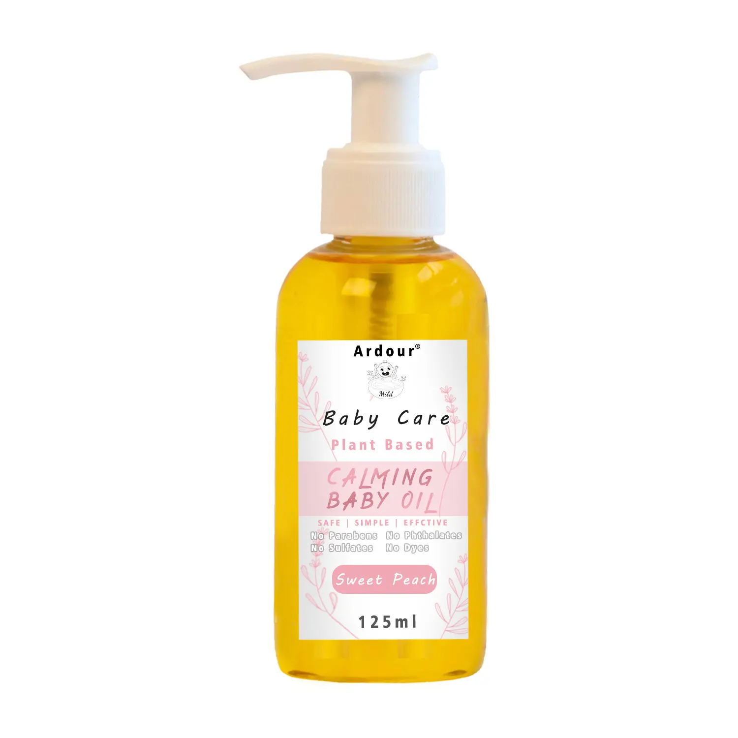 Sweet Peach Natural Organic Baby Care Products Baby Oil For Newborn Skin Hair and Body Moisturizing Nourishing Smoothing