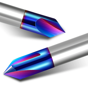 Jr109 CNC Cắt Công Cụ HRc65 <span class=keywords><strong>2</strong></span> Flutes 3 Flutes 90 Độ Lớp Phủ Màu Xanh Carbide Chamfering Phay <span class=keywords><strong>Cutter</strong></span> Đối Với Thép Không Gỉ - Product Image 2