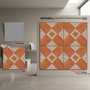Carreaux de sol extérieurs numériques antidérapants en porcelaine rustique émaillée, gaufrés à pois, qualité export, 40x40cm, 9mm - Product Image 2
