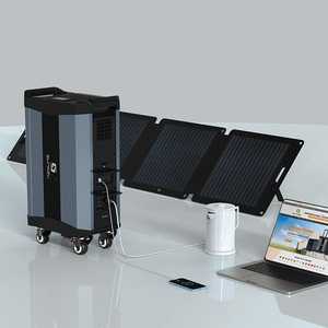 เครื่องกำเนิดไฟฟ้าพลังงานแสงอาทิตย์แบบพกพา 2000W รูปแบบกระเป๋าเดินทาง พร้อมล้อและคันลาก กำลังไฟขาออก 10W - Product Image 1