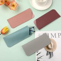 Étui à lunettes en cuir PU, étui souple pour lunettes de soleil, étui pour lunettes de lecture, étui de protection fin
