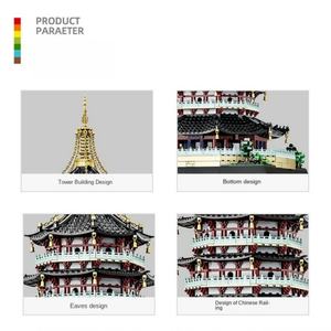 Blocs de construction éducatifs de style pagode chinoise traditionnelle Leifeng, très vendus, pour enfants et adultes, assemblage DIY, vente en gros - Product Image 3